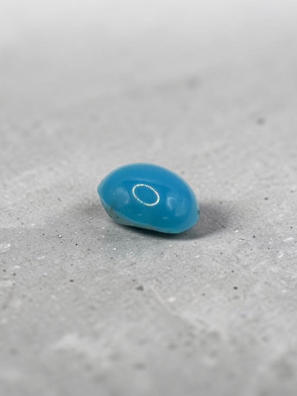 5.85 Carat Oval Cabochon Iranian Turquoise Gemstone